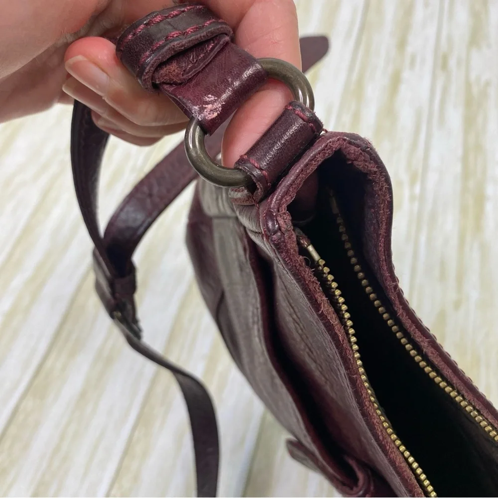 Frye Burgundy Melissa Button Crossbody Purse
